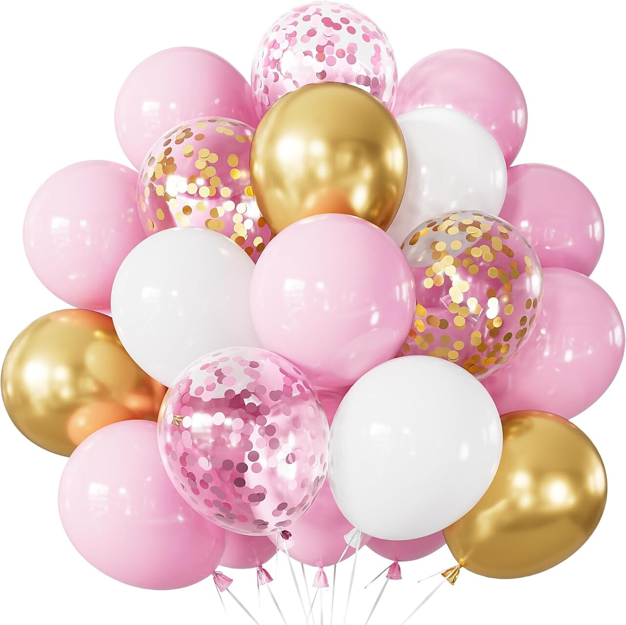Pink and Gold Balloons Set (	Pink White Gold) 12.5 x 8.6 x 0.6 inches